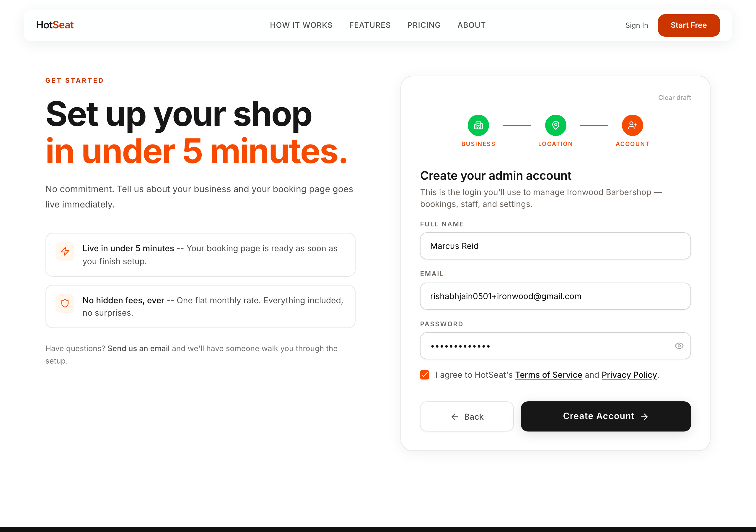 Creating your admin account